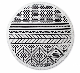 Aztec Beach handdoek met franje (Roundie) Aztec Beach handdoek met franje (Roundie)